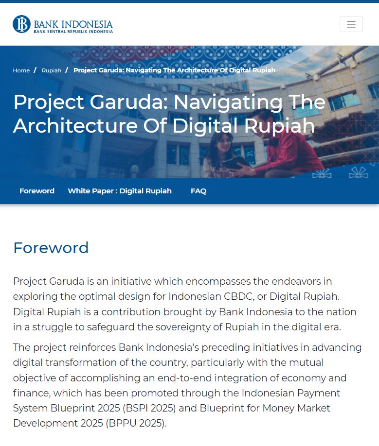 _jrosenberg's tweet photo. Bank Indonesia, "Project Garuda: Navigating The Architecture Of Digital Rupiah" https://t.co/29eJUmSpu7
#CBDC #DigitalRupiah #digitalcurrency #paymentsystems #banking #financialservices #Indonesia #BankIndonesia #centralbanks #ProjectGaruda https://t.co/CBPJWZB8Y5
