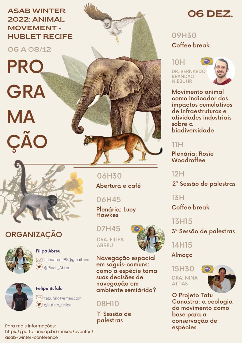 bufalo_felipe's tweet photo. News from the hublet in Recife from @asab_conference!

Temos o prazer em divulgar o cronograma para os dias 06 e 07 de dezembro! O evento está imperdível e acontecerá de modo híbrido! Ainda dá tempo de se inscrever pelo site: https://t.co/JhwD1y00L7…
Nos vemos lá! @Pipas_Abreu https://t.co/nCQYTAG878