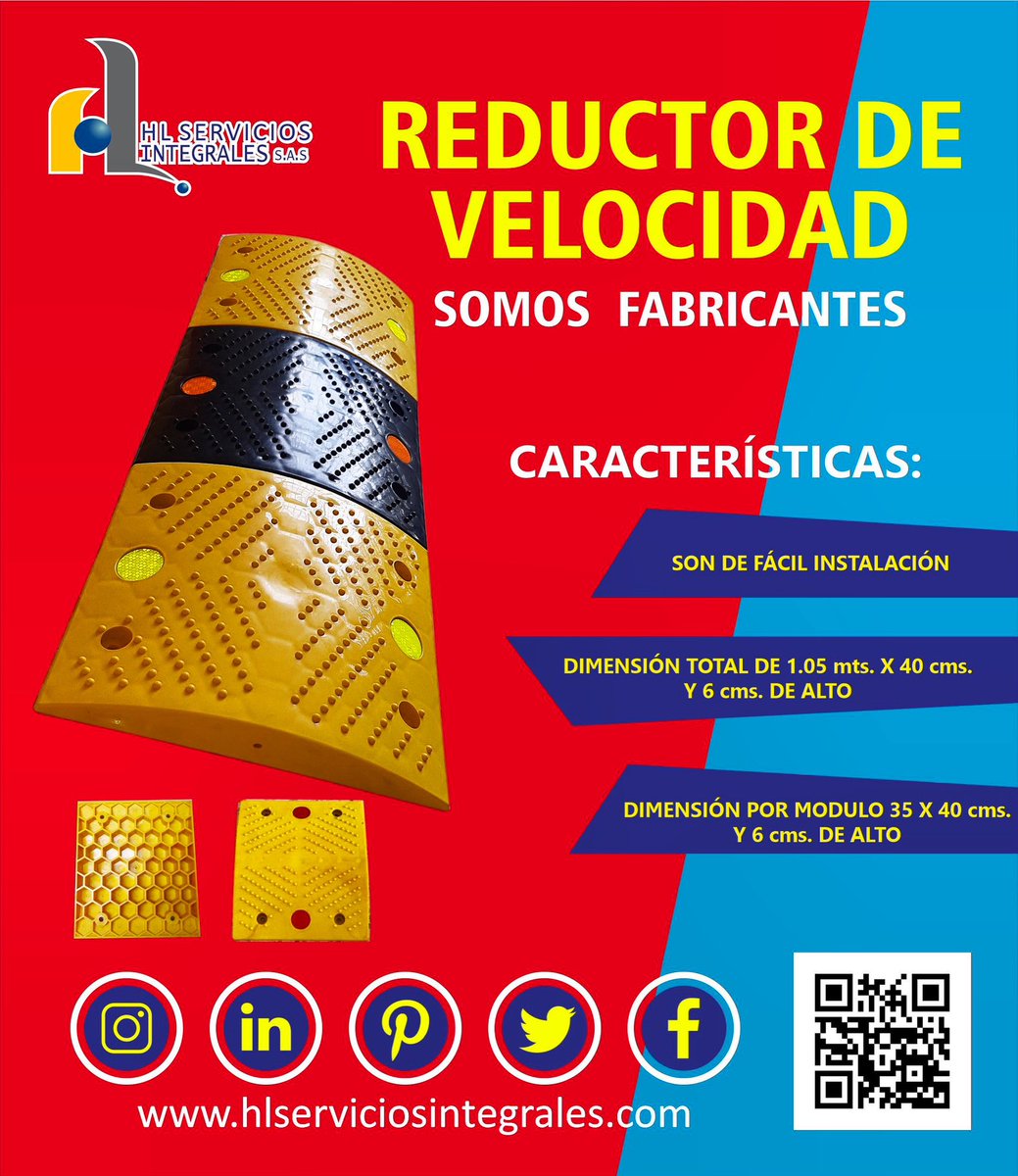 HlServic's tweet photo. Somos fabricantes de Reductor de velocidad o resalto vial. #hlserviciosintegrales #comprometidosconlaseguridadvial #calidad #inteligenciavial #señalizacion #demarcacion #seguridadindustrial #fabricantes https://t.co/CR024PhZxH