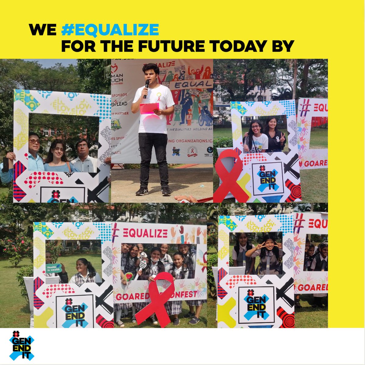 GenEndIt's tweet photo. We are #GenEndIt speaking up to make AIDS history. Brilliant to take part in the Red Ribbon Festival today 🇮🇳 We will #Equalize #Goa https://t.co/rGIQmJhDQz
