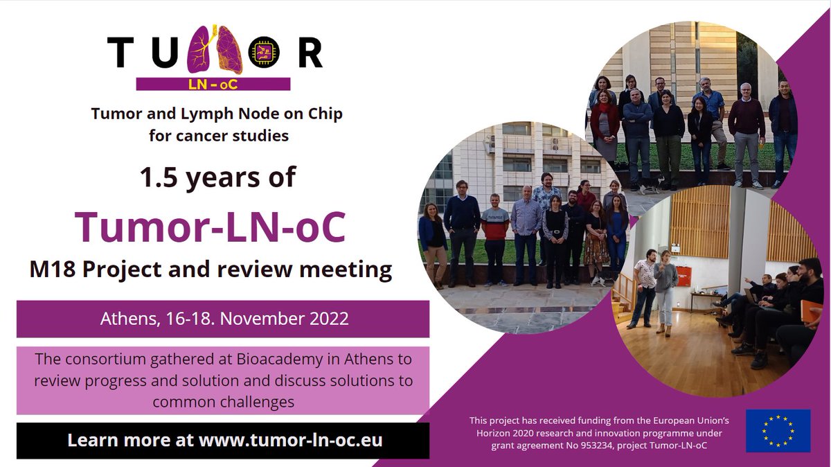 Tumor-LN-oC (@tumor_ln_oc) on Twitter photo After 1.5 years of #TumorLNoC, partners met in Athens to catch up on recent activities, present results & achievements of ongoing #Research and #Development, plan next steps and discuss the future #integration of the final #OoC platform. Thanks for hosting us <a href="/BRFAA_IIBEAA/">Biomedical Research Foundation Academy of Athens</a>! After 1.5 years of #TumorLNoC, partners met in Athens to catch up on recent activities, present results & achievements of ongoing #Research and #Development, plan next steps and discuss the future #integration of the final #OoC platform. Thanks for hosting us <a href="/BRFAA_IIBEAA/">Biomedical Research Foundation Academy of Athens</a>!