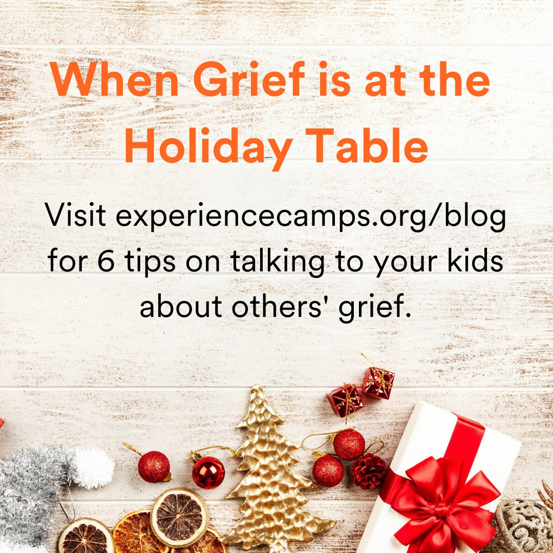 Are you going to have friends or family at the holiday table this year who are grieving? Prepare your kids on what to expect and how to show up for them. #grief #parenting

experiencecamps.org/blog/when-grie…