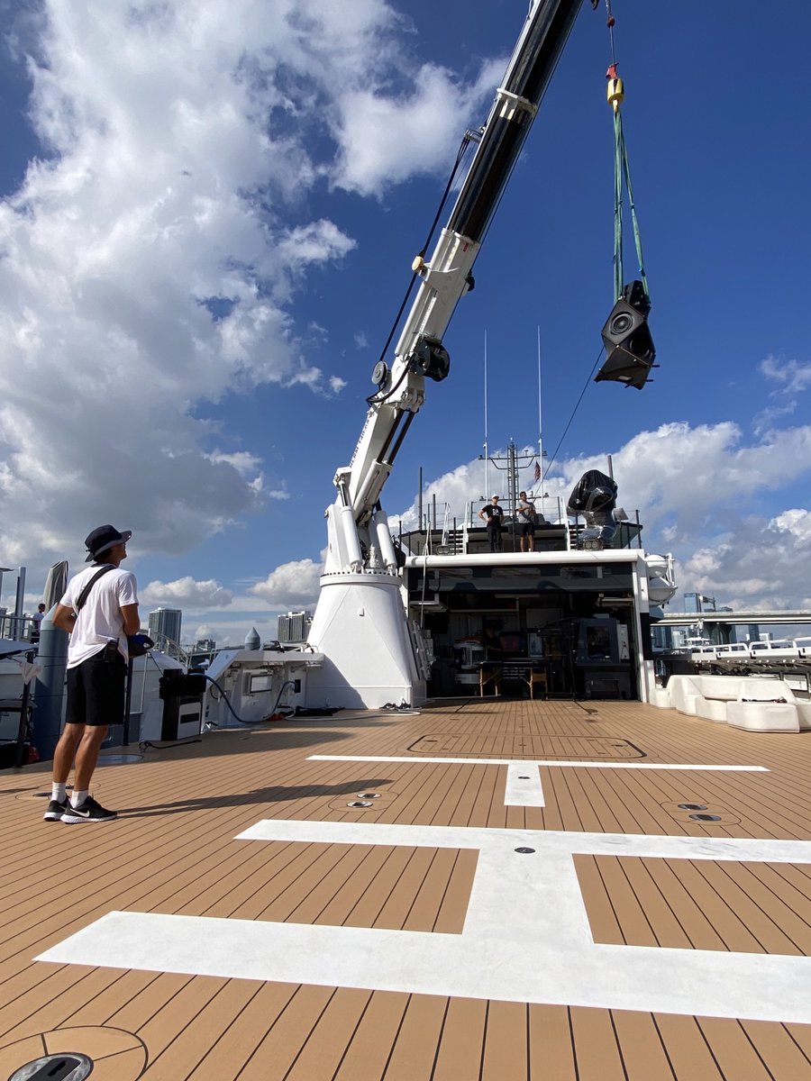 BangOlufsen's tweet photo. Prepping for #ArtBaselMiami with @MyYachtGroup
This is how you drop in a #Beolab90 🔥
#BangOlufsen https://t.co/SFLEYjMEvC