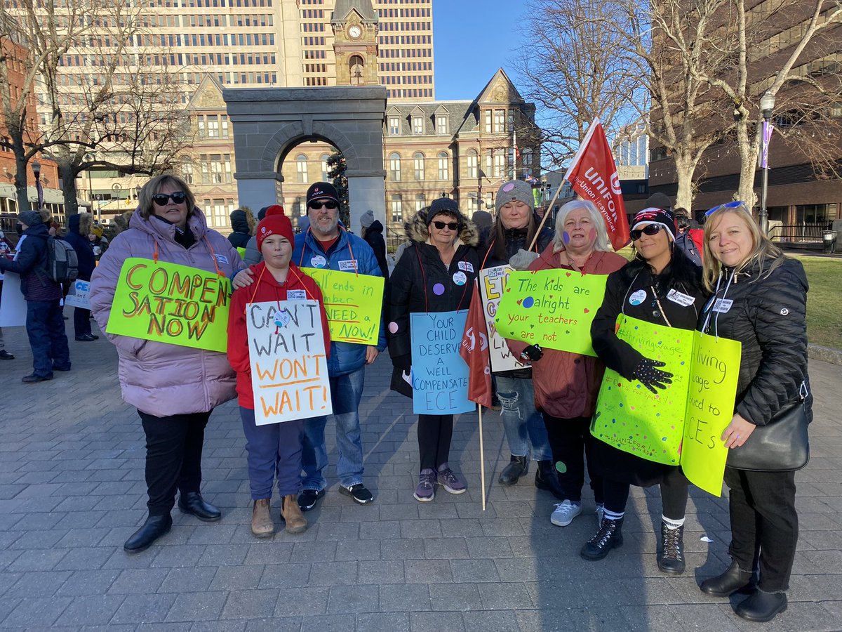 #Unifor is demanding more for Early Childhood Educators in #NovaScotia. @TimHoustonNS and Minister Becky Druhan must make #ECE wages living wages. Now. #nspoli #dotsforspots @ChildCareNowNS