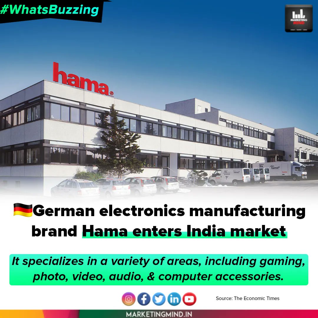 MarketingMind_'s tweet photo. It has partnered with e-commerce sites like Amazon and retailers such as Croma &amp; Apple Premium Resellers like Maple to reach out to millions of users in the country...

#MarketingMind #WhatsBuzzing #Hama https://t.co/AH5lnJJJVt