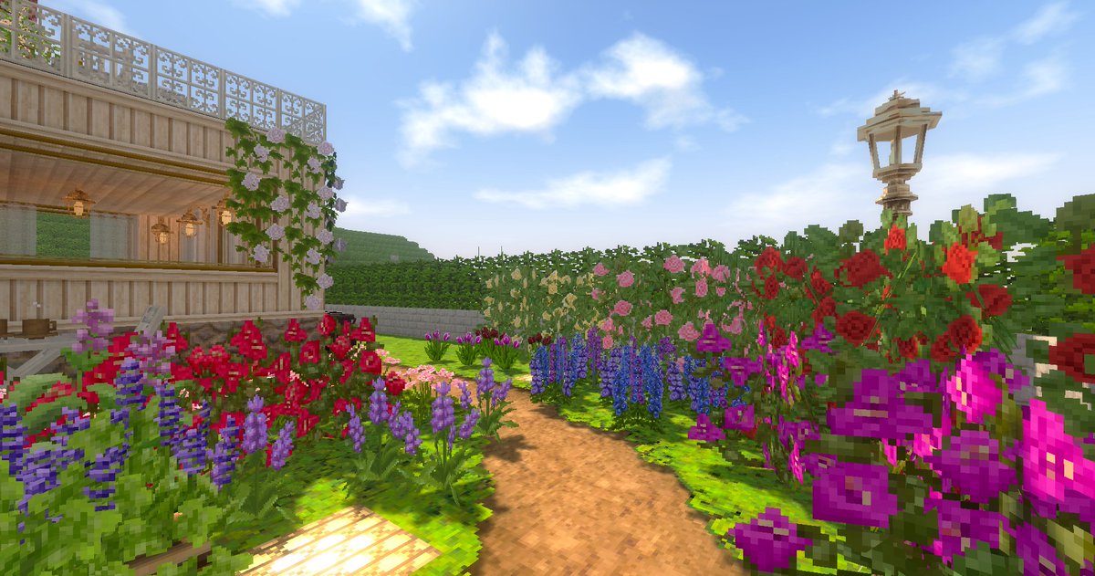 1amb_games's tweet photo. 気に入ってる庭です。
特にバラのアーチがお気に入り。
#Minecraft #minecraft建築コミュ #建築初心者 #Criative #Garden #MiniaTuria https://t.co/yG2zgUkdJu