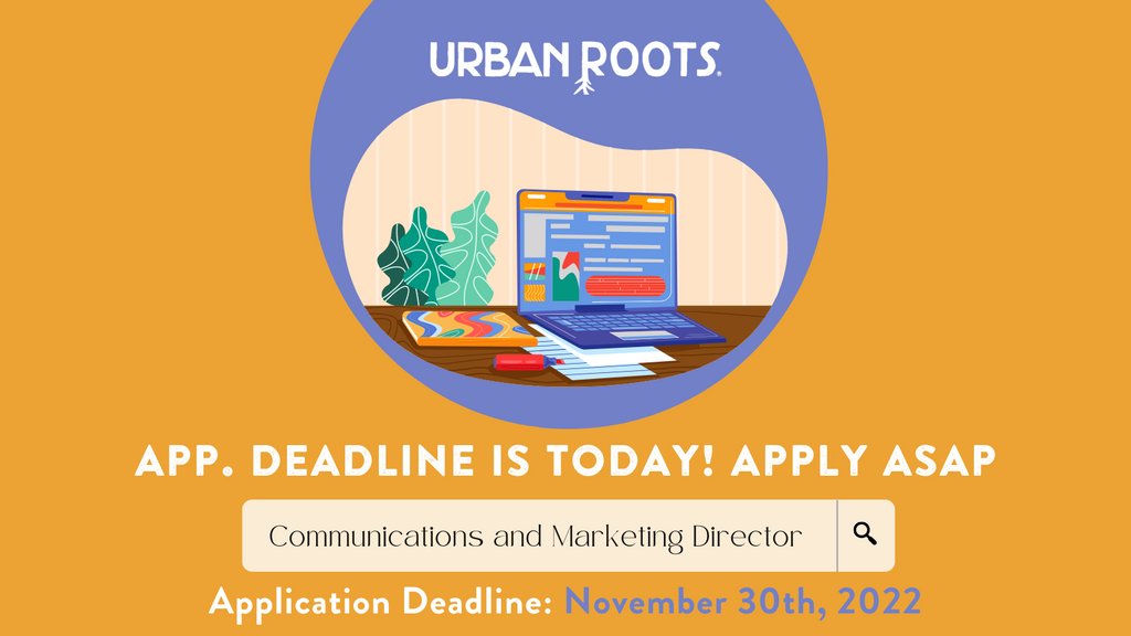 Last call to apply to our #Communications and #Marketing Director position! Are you an equity minded comms and marketing wiz? Are you passionate about taking part in your local community? Apply TODAY!: bit.ly/3FMQX0W