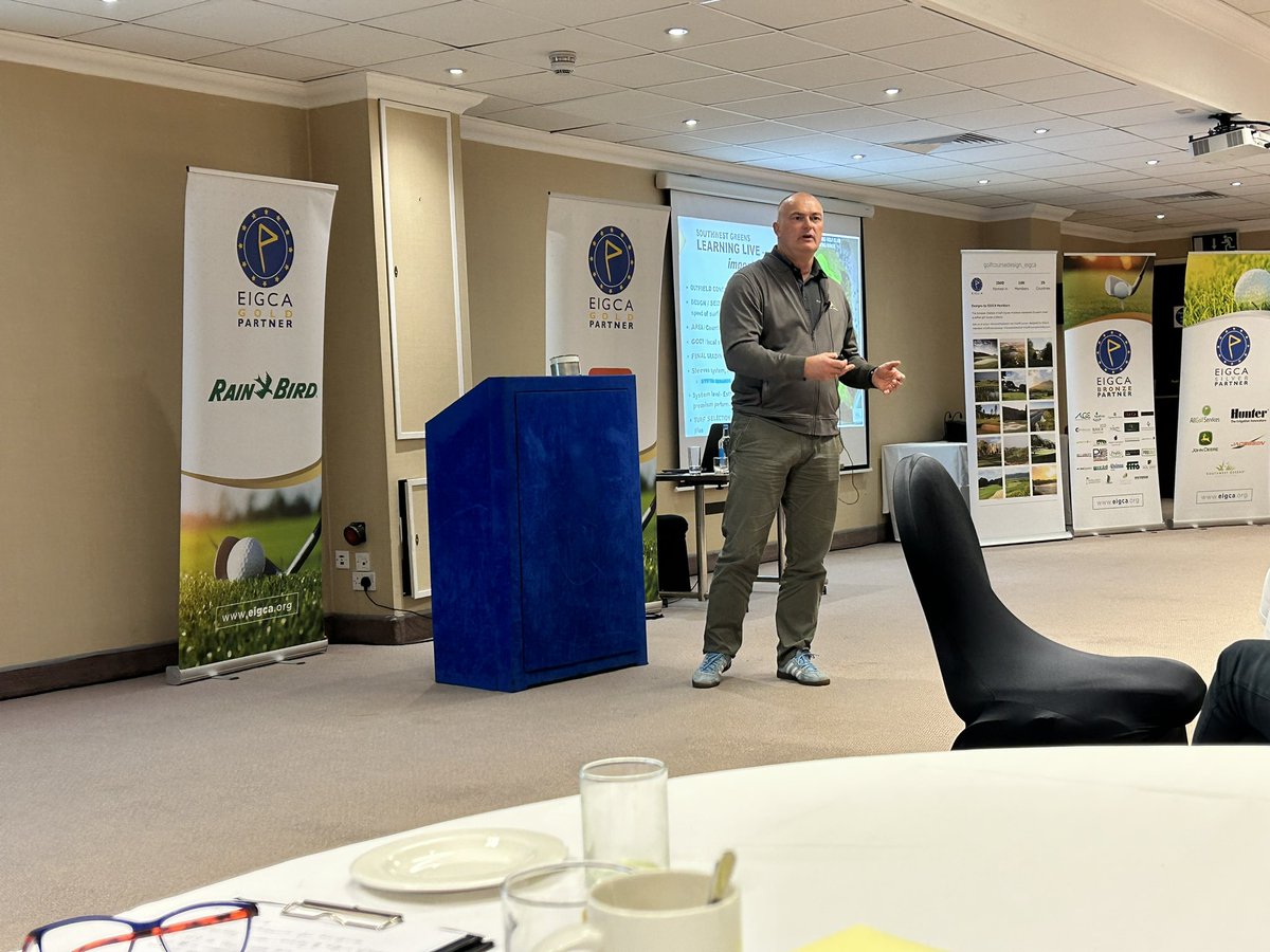 EIGCA's tweet photo. The last session of the day at #LearningLive2022 is Haaye de Jong from EIGCA Silver Partner @SWGConstruction talking about synthetic turf solutions https://t.co/kvgH4WvLrt