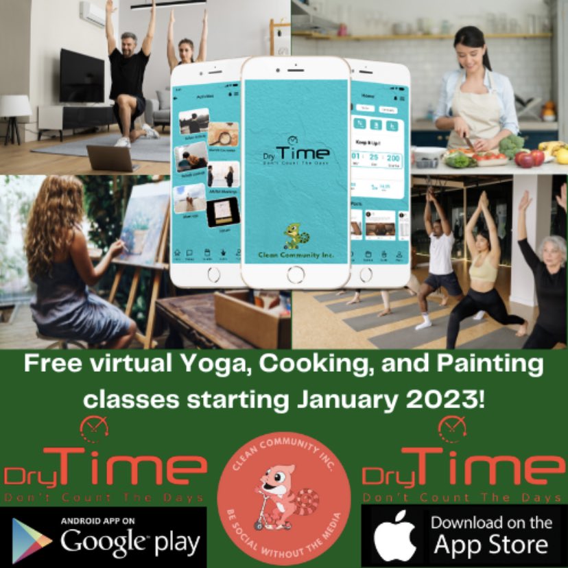 🚨🚨🚨Free virtual classes on the DryTime App🚨🚨🚨download today!                 #soberlife #mentalhealth #Empowerment #addiction #selflove #free #Motivation #fitness #selfhelp