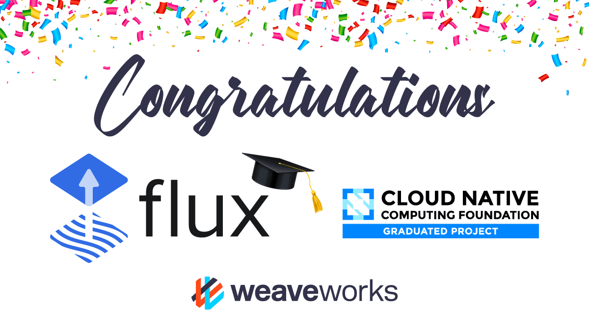 weaveworks's tweet photo. Today marks a milestone for @weaveworks &amp; the @fluxcd community as #GitOps project #Flux becomes the 19th project to graduate in the @CloudNativeFdn 🎉 joining the ranks of famous #cloudnative projects including #Kubernetes &amp; #Helm. 

Read more: https://t.co/ebe305LWD2 https://t.co/dUi9F27Opa
