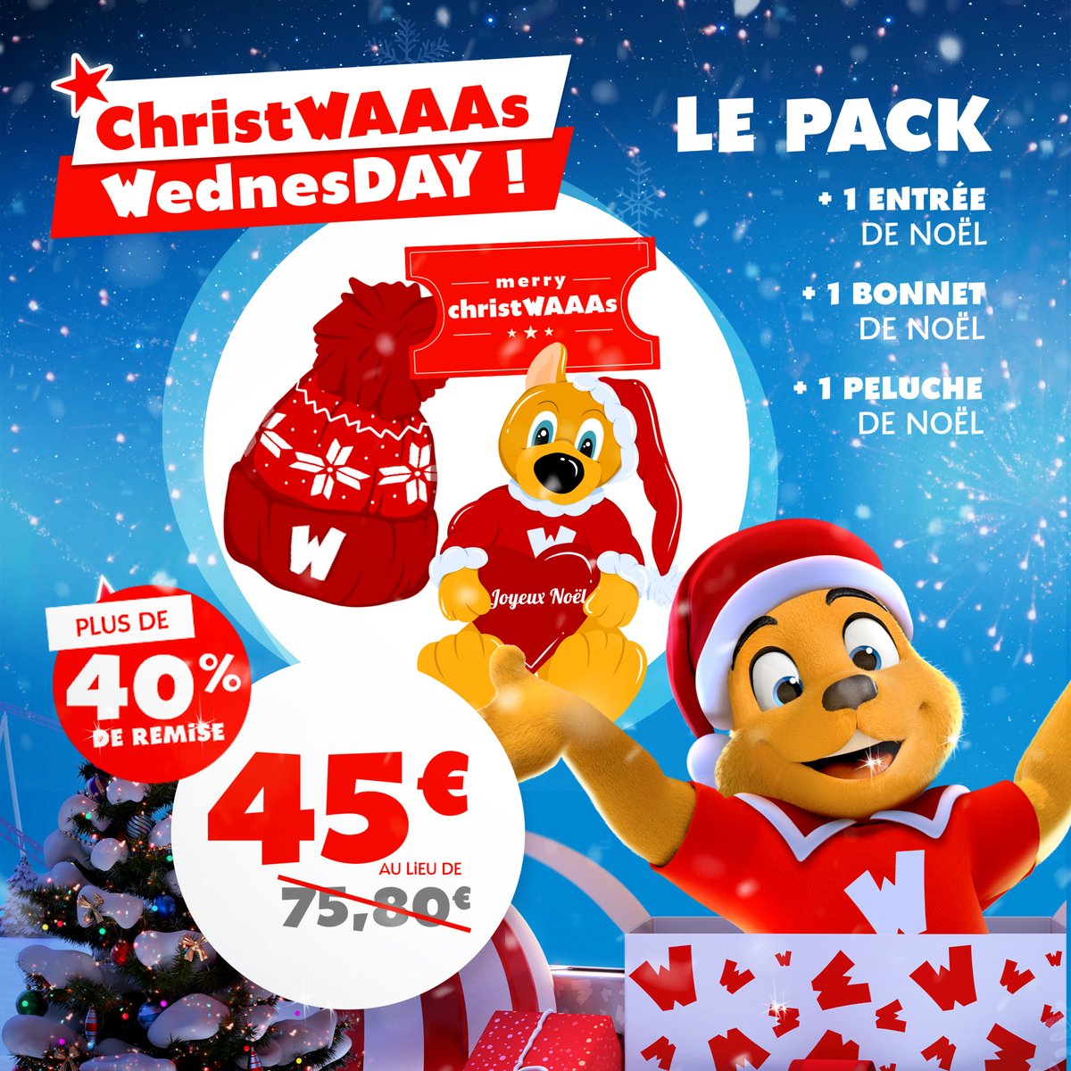 ✨ ChristWAAAs Pack ✨

Trouvez les 3 erreurs qui se sont glissées sur la seconde image pour découvrir les 3 articles qui le composent !

ǝᵷɐɯᴉ ǝɯǝƐ ɐๅ ɹns ʇuǝʌnoɹʇ ǝs sǝๅɔᴉʇɹɐ Ɛ sǝꞀ 👈

Pour vous procurer le vôtre ➡️ walibi.fr/fr/nos-offres
____
#WalibiRA #MerryChristWAAAs