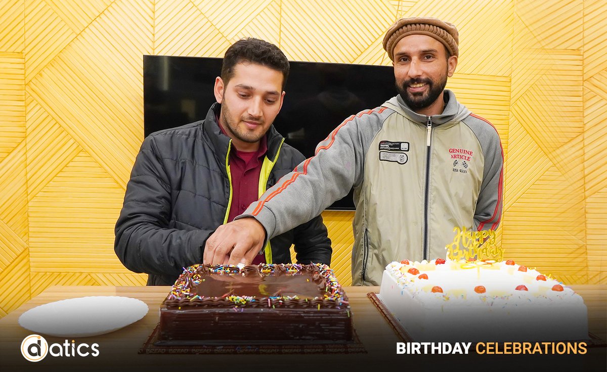 datics_ai's tweet photo. HAPPY BIRTHDAY TO OUR NOVEMBER-BORNS ๐ ๐
We celebrated the special day of our team members Ali Iftikhar and Muhammad Usman at the office ๐ ๐
Wish you all a year full of success and good health.
#HappyBirthday #celebration #NovemberBorns #Scorpions #team #datics https://t.co/lnJ7gQ5OqU