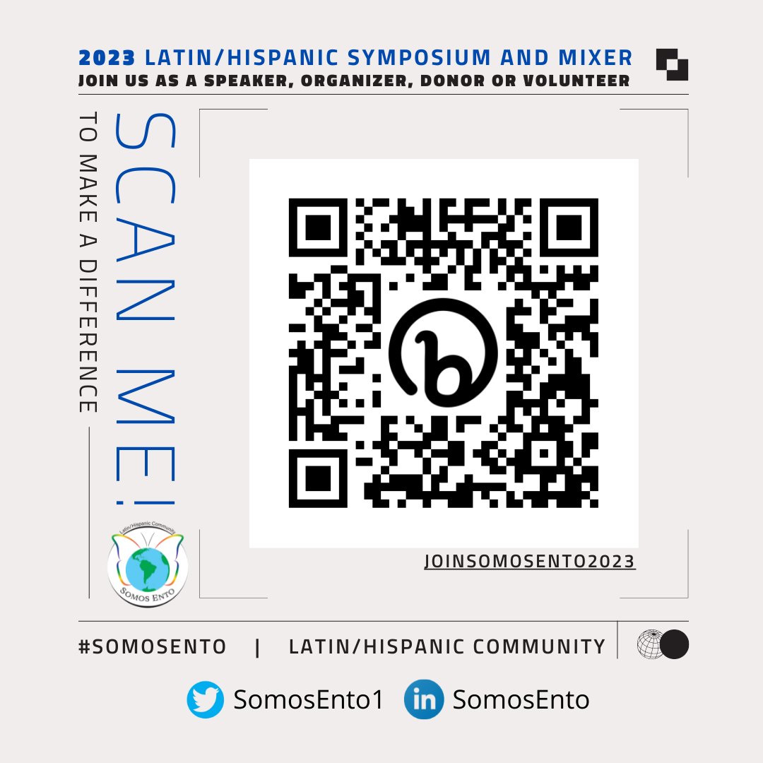 Do you want participate in the <a href="/EntsocAmerica/">Entomological Society of America</a> 2023 ESA Latin/Hispanic Symposium as an invited speaker, volunteer, donor, or co-organizer? We want to hear from you! Scan the QR code or use this link bit.ly/JoinSomosEnto2… and leave your feedback. 
#SomosEnto