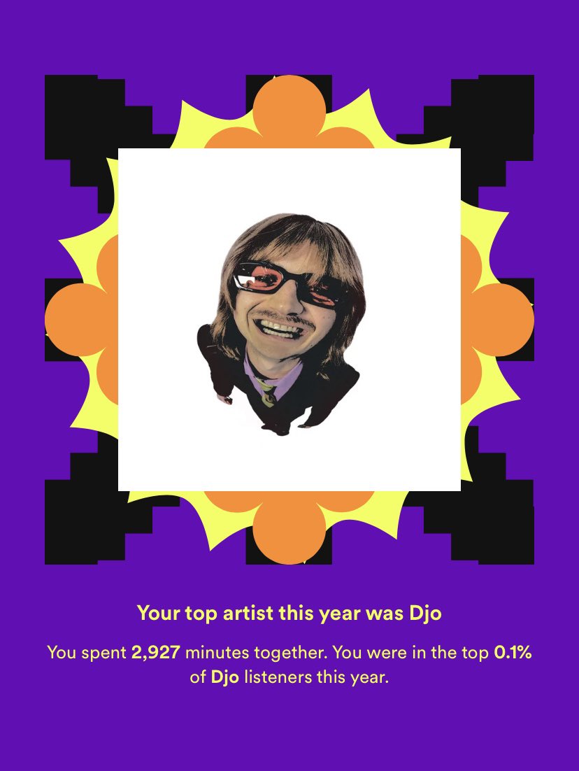 miniesrat's tweet photo. my spotify wrapped was literally just djo im sick https://t.co/85J70qSqvi
