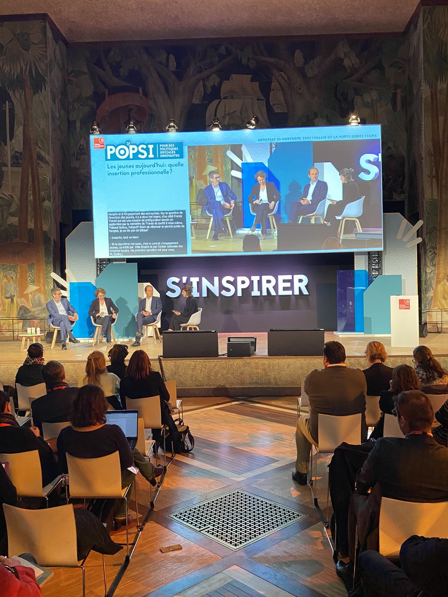 ThibautGuilluy's tweet photo. Quelle insertion pro pour les jeunes ? Table ronde avec Jean Bassere, DG de @pole_emploi, et Sandrine Aboubadra-Pauly, déléguée générale @UNmissionlocale pour la journée des politiques publiques innovantes de la @caissedesdepots
#POPSI https://t.co/rR1vLdCjkp