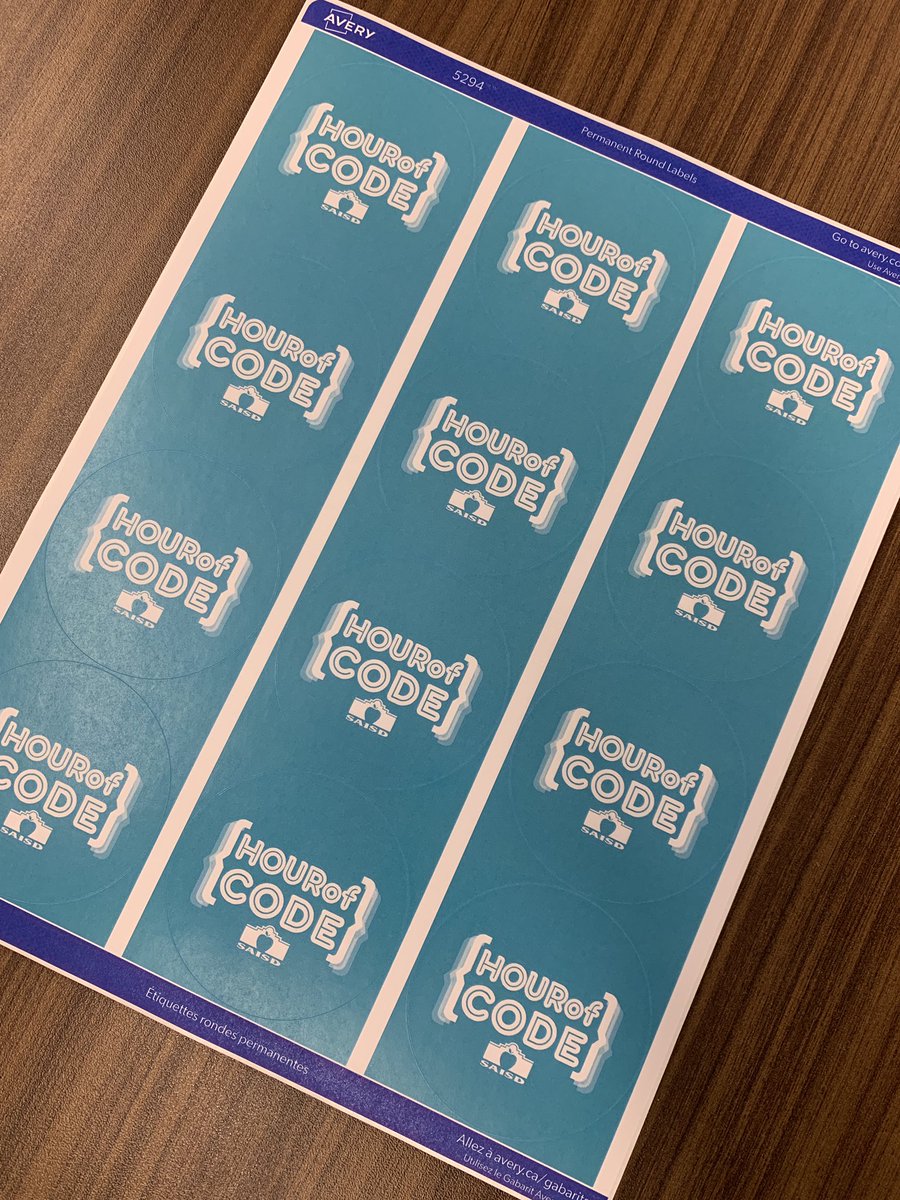 Who needs Hour of Code stickers? @saisd HOC kicks off next week with our virtual event on Monday morning! <a href="/SAISD/">San Antonio ISD</a>_EdTech