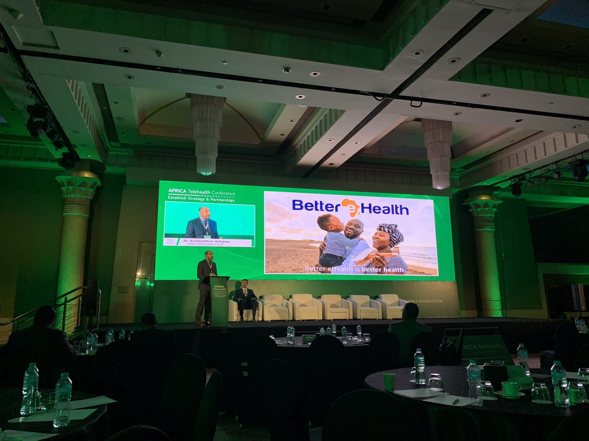 BETTEReHEALTH's tweet photo. #BETTEReHEALTH coordinator @KAntypas shares aims and achievements of the project with the #AfricaTelehealth conference audience: registries on eHealth solutions, collaboration with @WHO Digital Health Atlas, regional hubs, policy guidance, and more! https://t.co/xsZxy079TV