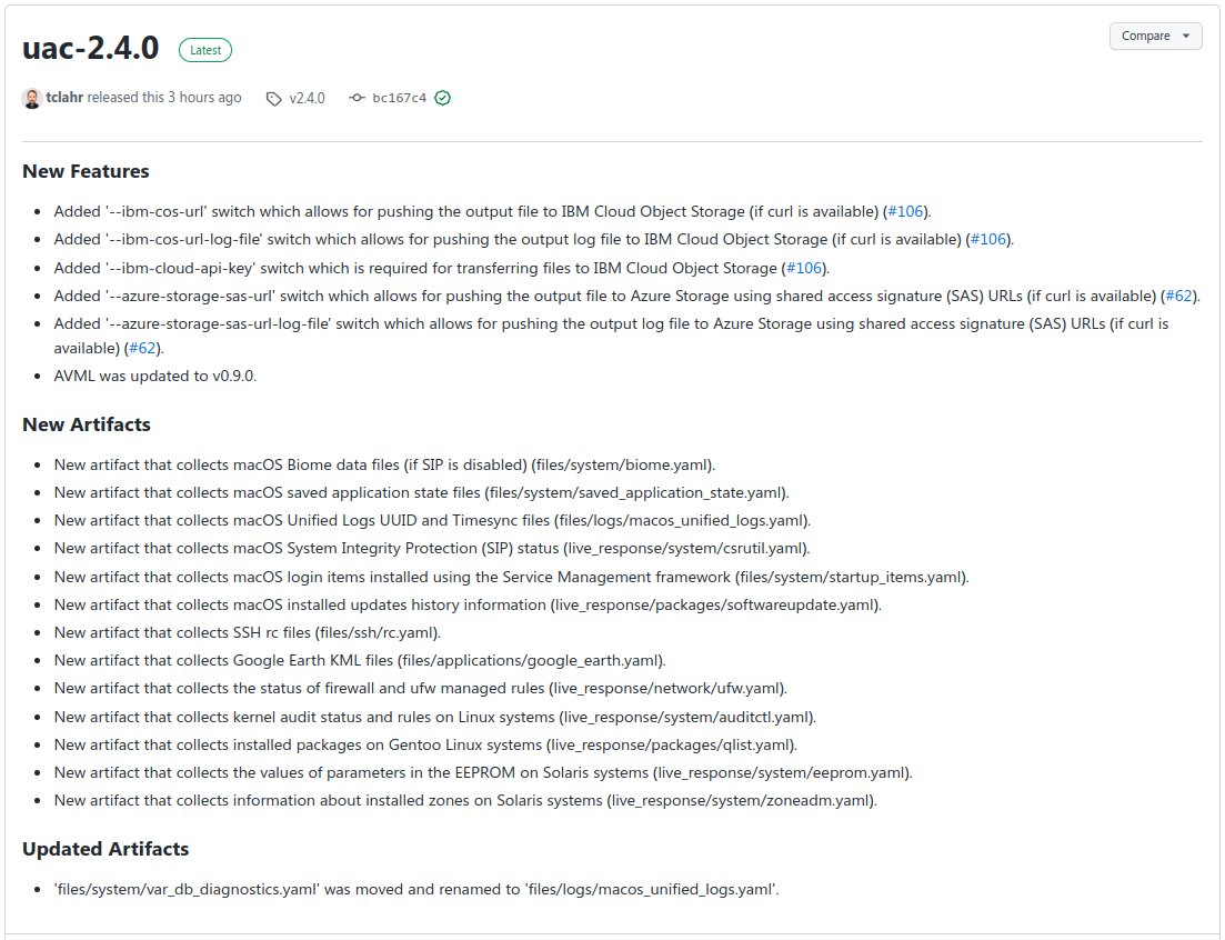 tclahr's tweet image. New #UAC (Unix-like Artifacts Collector) v2.4.0 released!
🌟 New features
🔍 New artifacts
Get it here: github.com/tclahr/uac
#dfir #digitalforensics #incidentresponse #cybersecurity #foss