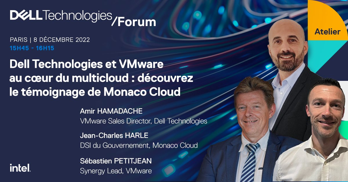 bguihard's tweet photo. Rendez-vous au #DellTechForum pour découvrir comment Monaco Cloud a mis en œuvre son cloud souverain en s'appuyant sur les solutions conjointes Dell / VMware. https://t.co/fQ7xvPoVtW https://t.co/c0odF0J7yN
