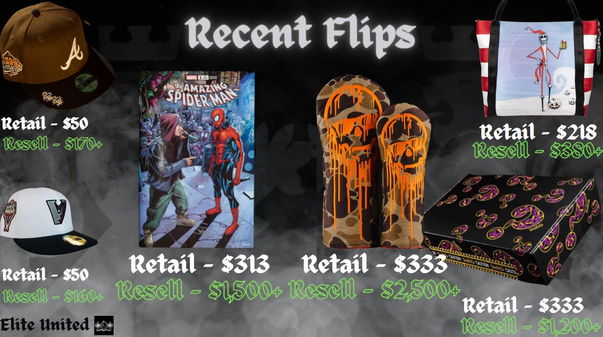 Our Latest November Flips! 💸

Members have been enjoying our most exclusive leads and provided auto checkout software with 
Amazing Margins!

1 Random Retweet♻️- 1 Lifetime Key
(Must Be Following To DM)