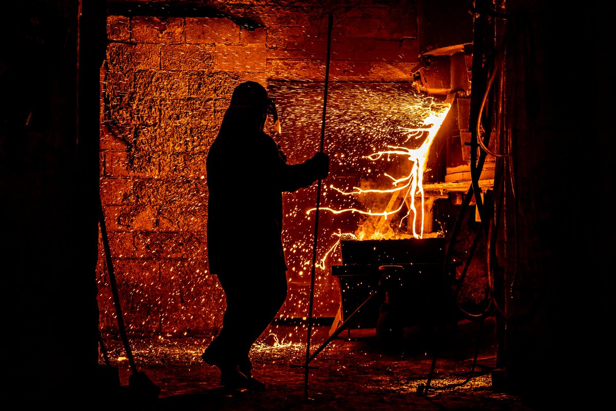 Here’s an absolutely stunning image by photographer James Hartisty, taken back in 2021, at the foot of our furnace during a cast.

#photography #casting #molten #metal #castiron #sparks #fire #yorkshire #halifax #manufacturing