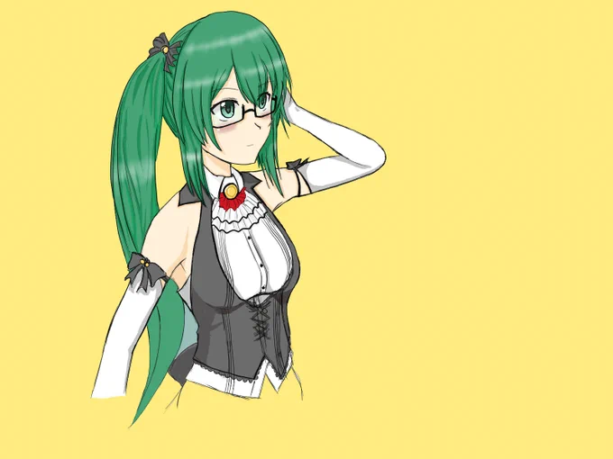 推しのデジタル絵・・・衣装を合わせると最古と最新はこうなる。 #このタグを見た人は推しの初描きと現在の絵を載せる 