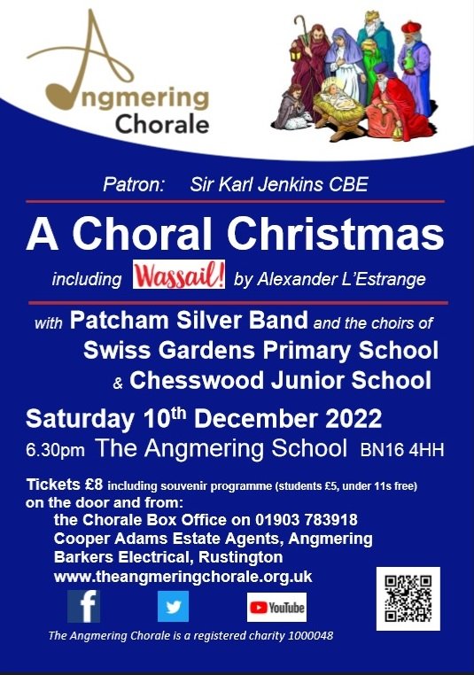 It's just a week and a half until our #Christmas concert at <a href="/angmeringschool/">The Angmering School</a>, with <a href="/Patchamband/">Patcham Silver Band</a> and choirs from <a href="/SwissPrimary/">Swiss Gardens School</a> &amp; <a href="/chesswoodschool/">Chesswood School</a>. Have you bought your tickets yet? #Sussex #choir #ChristmasCarols