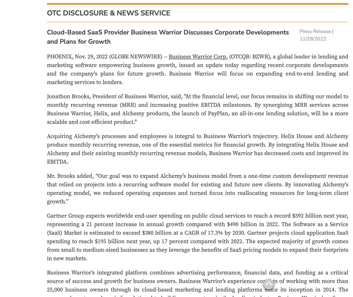 reliable_always's tweet photo. $BZWR Just issued news update. The future looks very bright for this company. With such a low price and a market cup of $3.8M it is understood to all that this stock is way undervalued and will pop up very soon. Adding some more https://t.co/3IFNMY02Zz