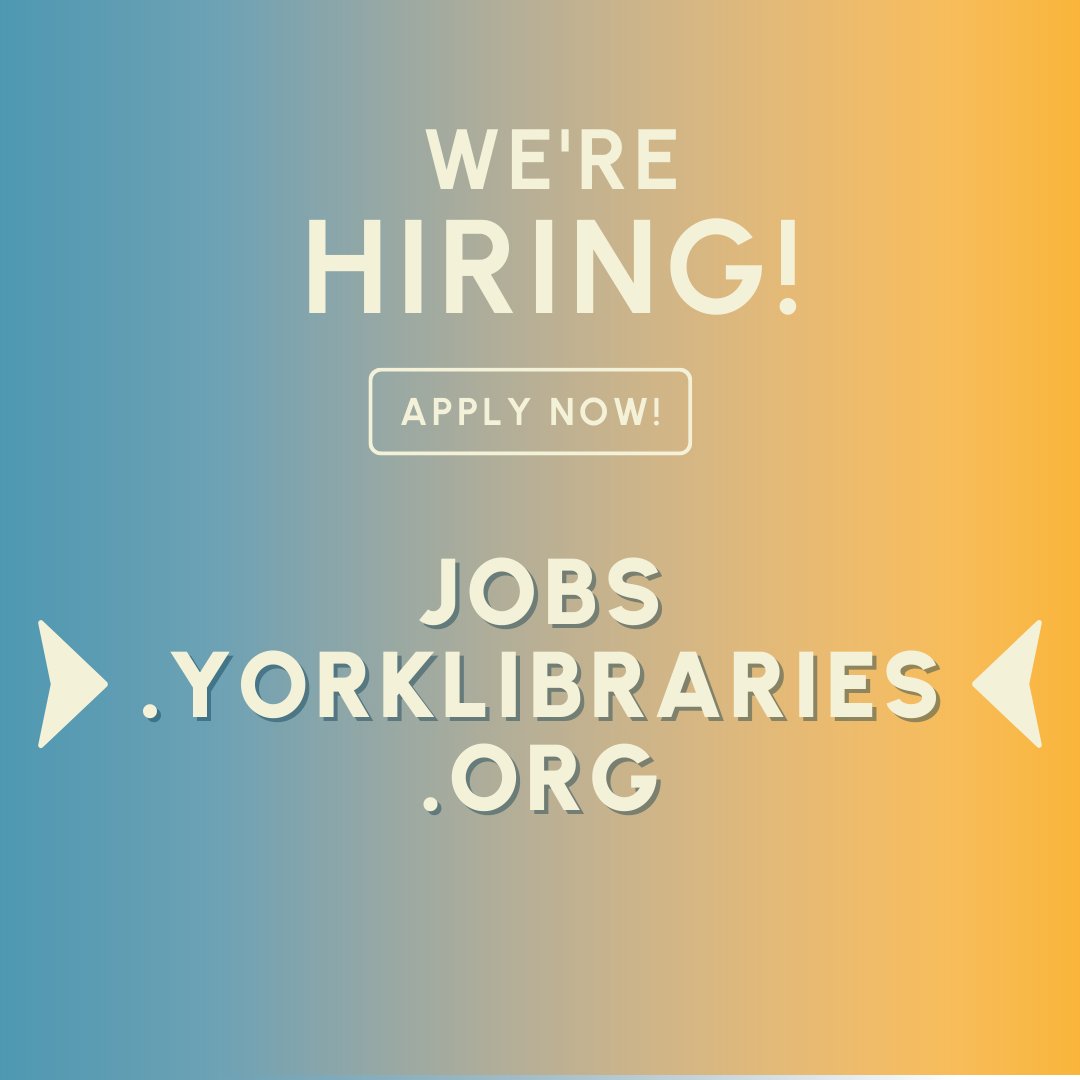 We're #hiring! If you want fulfilling and meaningful #work, apply for a #job with York County Libraries. Want a career helping kids? Look at the job listings for Math Interventionists and Assistant Teachers. Simple online application &amp; job descriptions at jobs.yorklibraries.org.