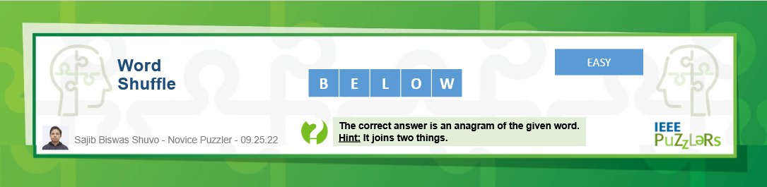 Stay above the curve to solve this word shuffle #puzzle. Discover more puzzles in the #IEEE Puzzlers community and earn Puzzler badges.
ieee-collabratec.ieee.org/app/community/…