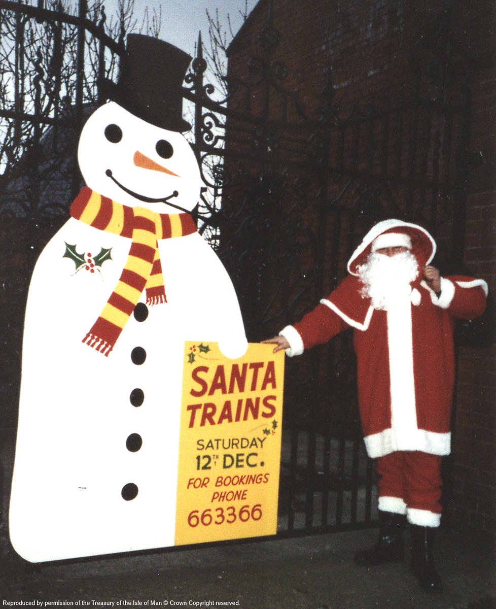 IsleOfManPRO's tweet photo. As it's nearly the season to be jolly... The Isle of Man Steam Railway station in Douglas may be a long way from Lapland but we're assured that this is definitely the real Santa Claus sporting a definitely authentic beard. #ExploreYourArchiveWeek #EYABeards #HeritageRailways https://t.co/non8IS9MrJ