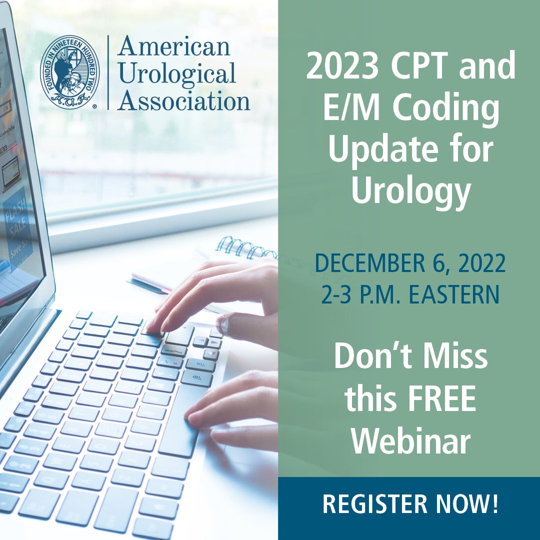 AmerUrological's tweet photo. Calling all providers, practice managers and coders! 📢 Join us for this FREE coding update webinar with @rubenstein_jn and learn about the important coding changes for 2023 with the greatest impact for #urology. Register now: https://t.co/QuAG2GrEGP https://t.co/dYXzgQ8GFJ