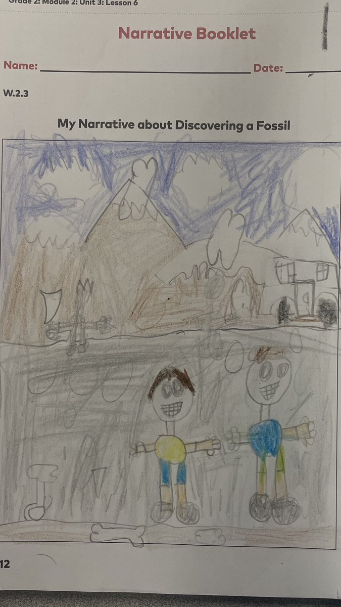 RCS_ESL_Teacher's tweet photo. Illustrations to generate ideas for narrative paleontologist writing. #beginningmiddleend #writing #narrative https://t.co/MElbytHTFd