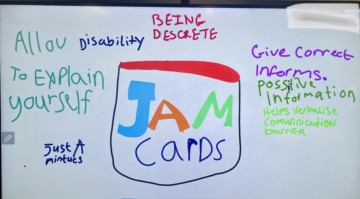 IDTCD's tweet photo. Our students are trying to spread awareness about JAM cards as part of their #Marketing module. JAM cards help people to discreetly ask for time and space and to have 'Just a Minute' when they need it. 
@TFIupdates @SchoolofEdTCD @tcddublin https://t.co/LlO0O2mPN4