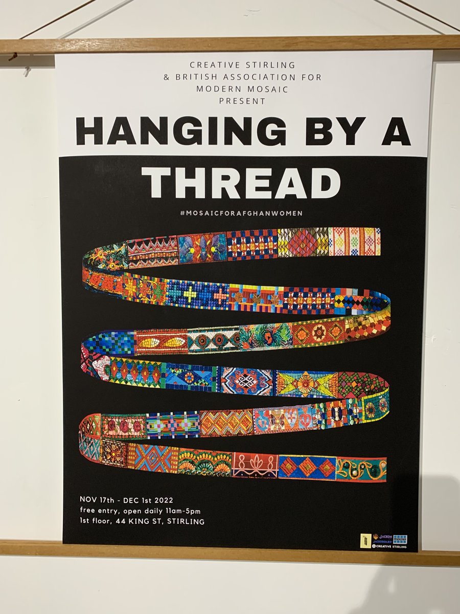 The Hanging By a Thread exhibition at @MadeInStirling on King Street ends tomorrow, don't miss it. @CreateStirling #mosaicforafghanwomen #stirling