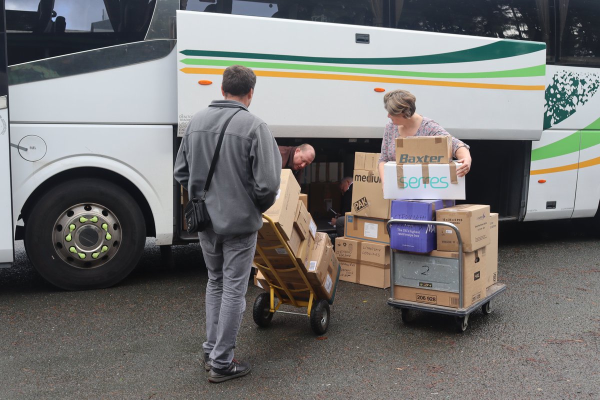 TheGoAheadGroup's tweet photo. Go-Ahead's Graham Chafer and Roy Mooney are driving to Ukraine with a bus full of vital supplies to support the people of Ukraine.

They're travelling in one of Go-Ahead's newly acquired Dartline buses, full of medical supplies &amp; Christmas gifts for Ukrainian families. https://t.co/5ZNqDxwPdw