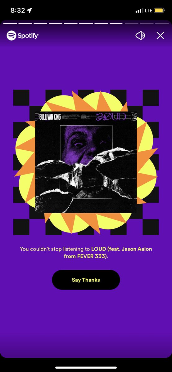 bdezyrae's tweet photo. It’s never a surprise when my Spotify wrapped tells me that @SullivanKing is my top artist I’ve listened to this year https://t.co/UQksmnqVN7