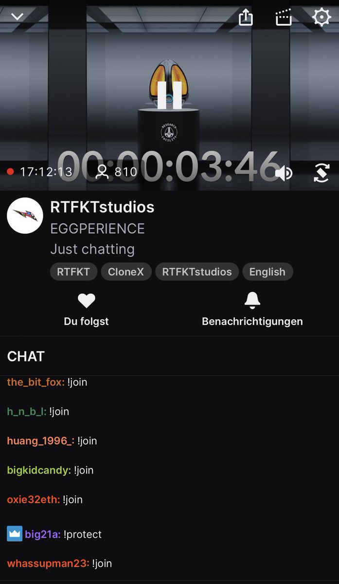 BigM_eats_'s tweet photo. Next @RTFKT #eggperience on #twitch https://t.co/o6Fx21Y5ki