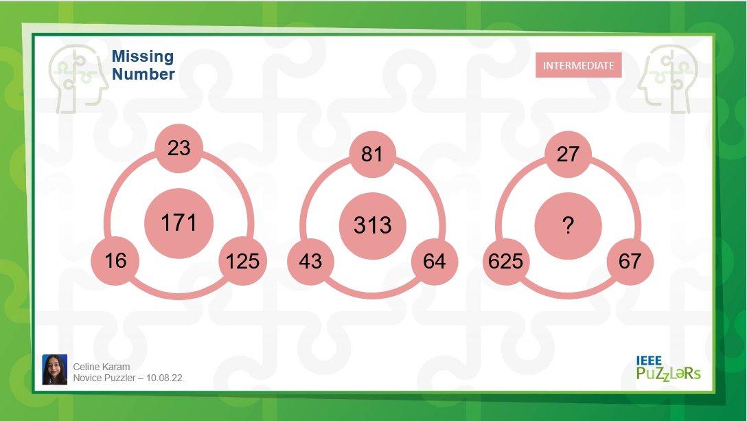 Find the best way to solve this missing number #puzzle.  Solve it in the #IEEE Puzzlers community and earn Puzzler badges.
ieee-collabratec.ieee.org/app/community/…