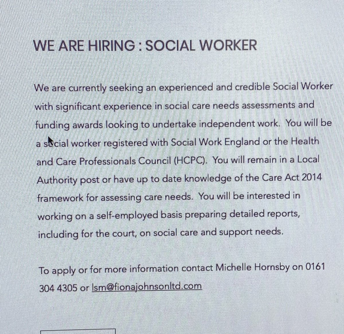 Are you a social worker looking for a new and rewarding challenge ? If so, please consider this exciting opportunity … ⬇️⬇️⬇️