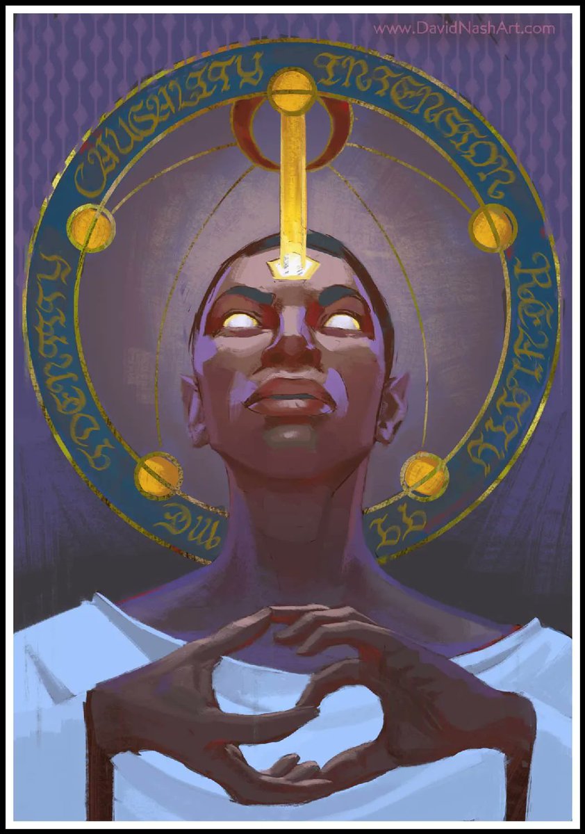 I started LARP-ing this last year. I loved it, and have since been sketching elements of the in-game lore. This is "Navigator's Ritual," a #painting about the people who could open portals across the planes. #fantasyart