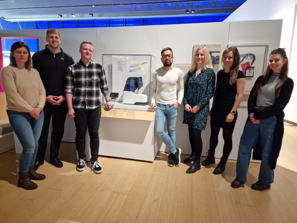 DiagnosticsRW's tweet photo. NEWS: We were delighted to visit @sciencemuseum, where our SAMBA device is on display at the new exhibition “Injecting Hope: The race for a #COVID19 vaccine”.  SAMBA is in the future pandemic preparedness section, supported by @wellcometrust. 
https://t.co/q2fW8NqpT4 https://t.co/yQhtXCy82t