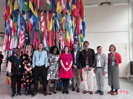 Endorsed by Global Affairs Canada <a href="/GAC_Corporate/">Global Affairs Canada</a>, #RMPatPM's very own Colleen Dickie (2nd from left) is seen below at the UN Building in Vienna, working with 8 countries to update the international #RTT curriculum <a href="/iaeaorg/">IAEA - International Atomic Energy Agency ⚛️</a>  #RadiationTherapy