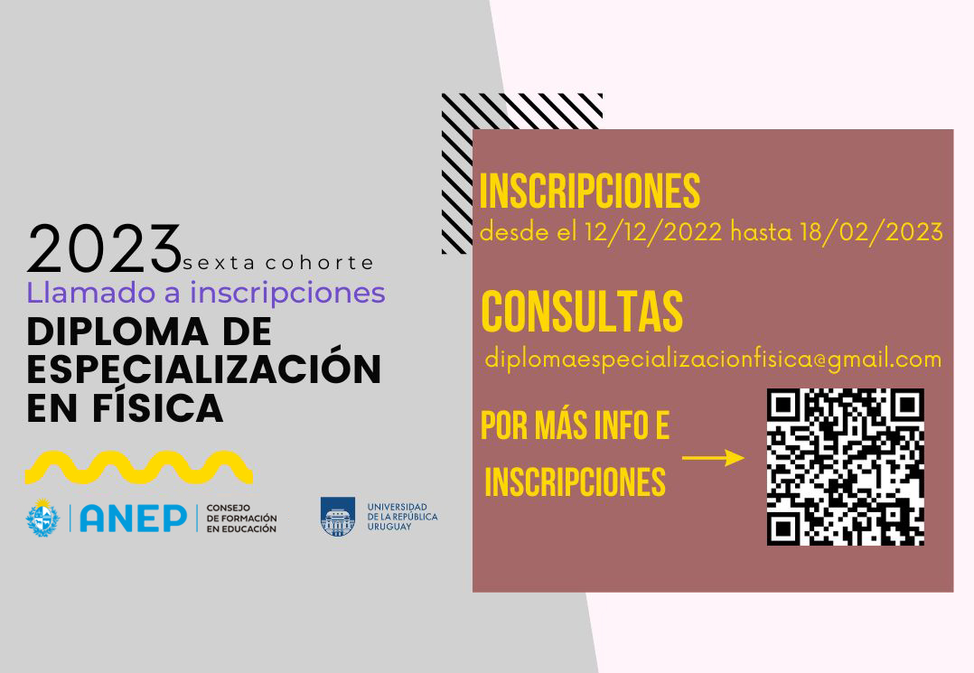 cfe_anep's tweet image. 📣 Llamado a inscripciones al #posgrado Diploma de especialización en Física  cfe.edu.uy/index.php/53-n…