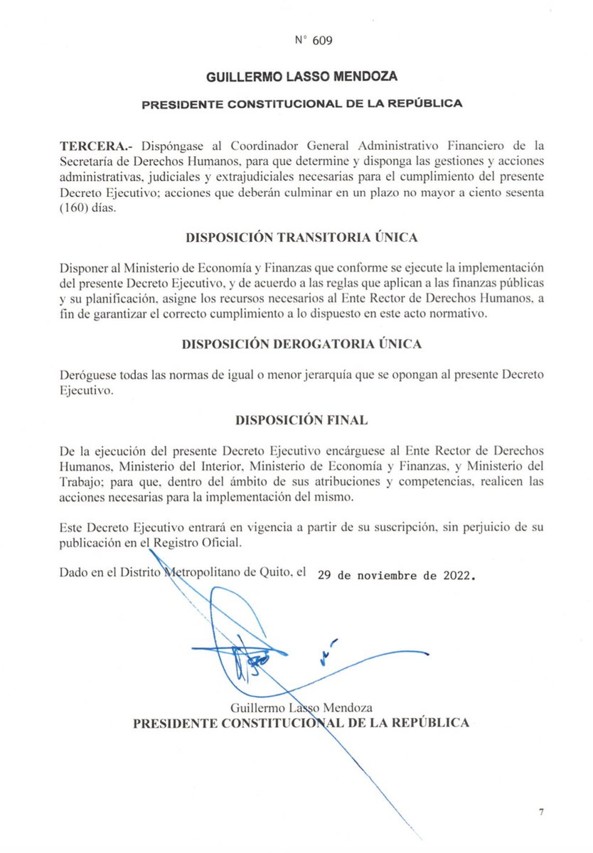 ecuainm_oficial's tweet photo. ‼️#URGENTE
Mediante Decreto Ejecutivo 609, @LassoGuillermo cambió el nombre de la Secretaría de @DDHH_Ec por el “Ministerio de la Mujer y Derechos Humanos” y dispuso al Ministerio de @FinanzasEc entregar todos los recursos económicos requeridos. https://t.co/7AircwEpul