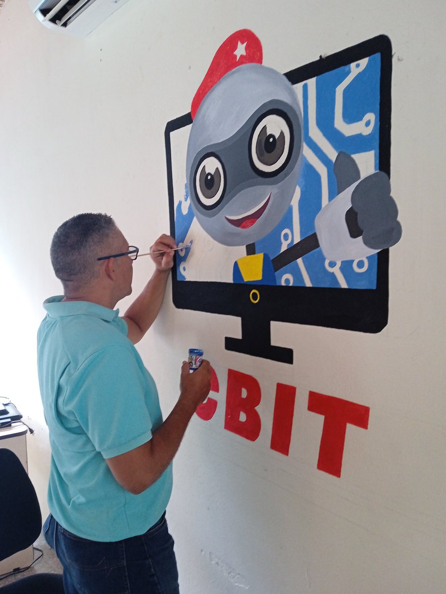 CbitRoscio's tweet photo. Se realizó mural con el nuevo logo de los centros bolivarianos de informática y telemática (CBIT)  @fundabitguaric2 https://t.co/F5pVQeKJtv