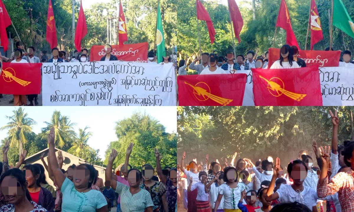 Anti-coup revolutionary strike in somewhere in Magway's Myaing township.

Photo: CJ

#2022Nov30Coup #PTT_StopSupportingSAC #WhatsHappeningInMyanmar