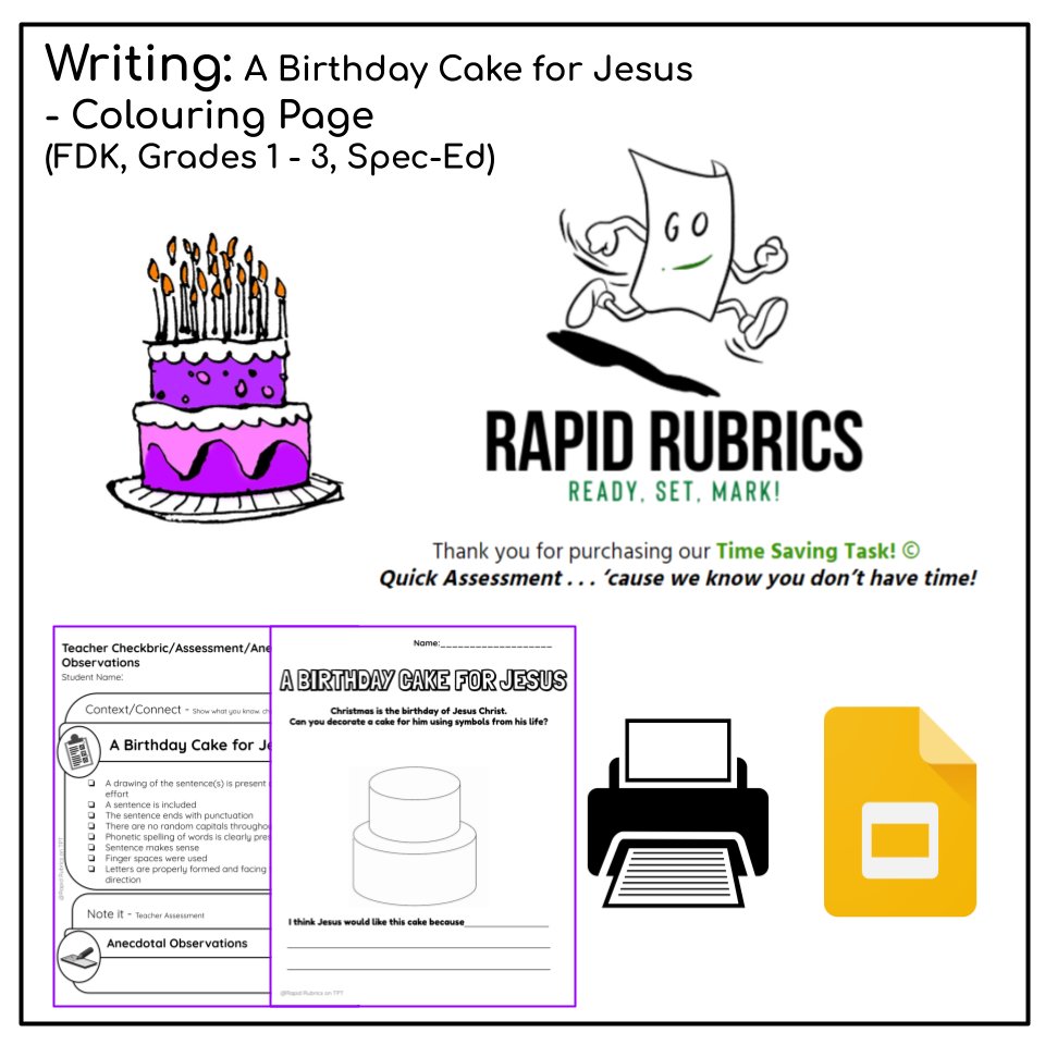 RapidRubricsTPT's tweet photo. Here at #rapidrubricstpt we think Jesus deserves a Birthday Party! We also think that teachers deserve fast, affordable, rich, cross-curriculum assessments that will engage students and cover hard to assess strands like media literacy! #catholiceducation 
https://t.co/t9kAcvmC38 https://t.co/YcZs1dJQUz