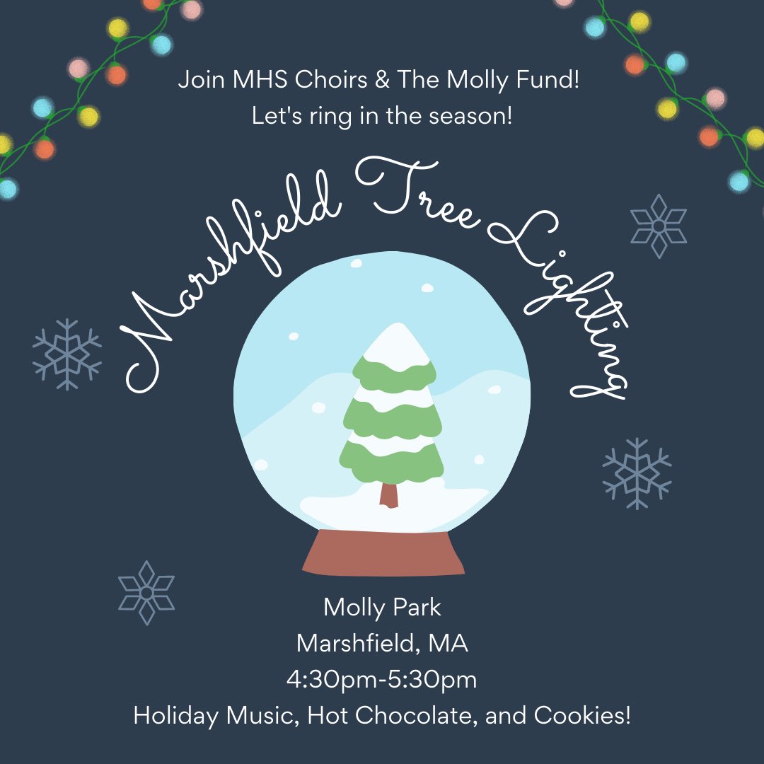 MHS Choirs have a busy weekend ahead of us! Caroling for the Daniel Webster Estate Gala on Friday night, hosting Junior district auditions at FBMS on Saturday, and Marshfield Tree Lighting with <a href="/TheMollyFund/">The Molly Fund</a> on Sunday! <a href="/MHSPPAL/">Robert E. Keuther Jr</a> #TisTheSeason #WeRMarshfieldMusic #WeRMarshfield
