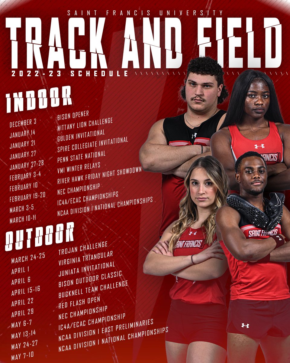 redwolvesxctf's tweet photo. Almost that time. Our 2022-23 track and field schedule is here. 👏🔥 

📰 https://t.co/03OOyfIKMo

#GoRedFlash🔴⚡️ https://t.co/ArEbvE1cGi